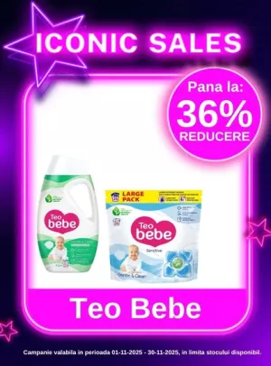 Iconic Sales cu reducere de pana la 36% la Teo Bebe