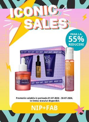Iconic Sales cu reducere de pana la 55% la Nip+Fab