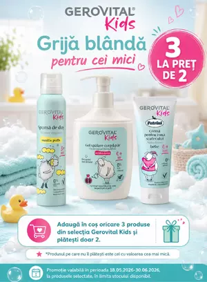 Promotie 3 la pret de 2 la Gerovital Kids - Ziua Copilului