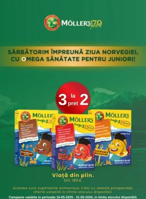Promotie 3 la pret de 2 la Moller's
