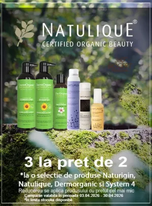 Promotie 3 la pret de 2 la Naturigin si DermOrganic