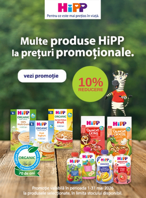 Promotie cu 10% reducere la Hipp