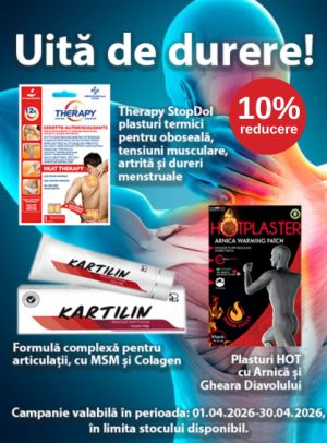 Promotie cu 10% reducere la Hotplaster, Therapy si Kartilin