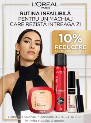 Promotie cu 10% reducere la L'Oreal Paris Makeup