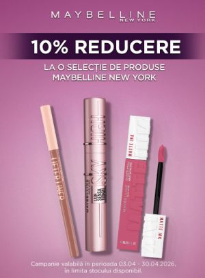 Promotie cu 10% reducere la Maybelline