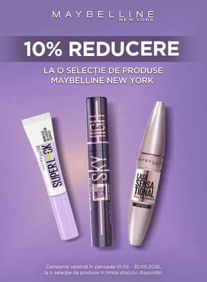 Promotie cu 10% reducere la Maybelline New York