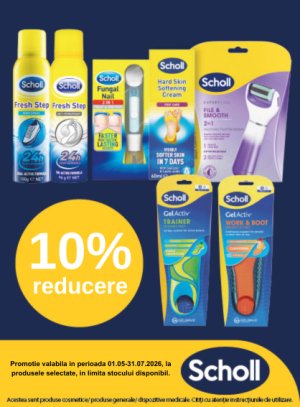 Promotie cu 10% reducere la Scholl