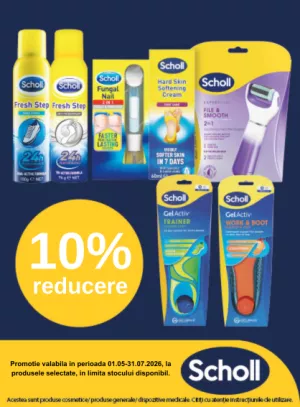 Promotie cu 10% reducere la Scholl