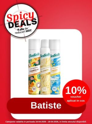 Promotie cu 10% voucher aplicat in cos la Batiste - Spicy Deals