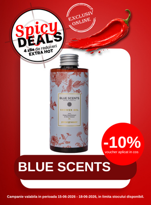 Promotie cu 10% voucher aplicat in cos la Blue Scents - Spicy Deals