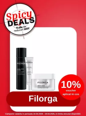 Promotie cu 10% voucher aplicat in cos la Filorga - Spicy Deals