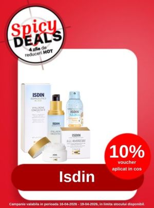 Promotie cu 10% voucher aplicat in cos la Isdin - Spicy Deals
