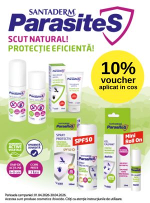 Promotie cu 10% voucher aplicat in cos la Parasites si Ceumed Stop Tick