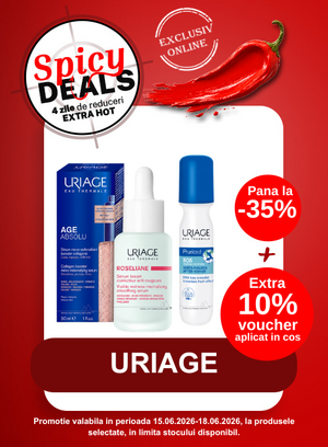 Promotie cu 10% voucher aplicat in cos la Uriage - Spicy Deals