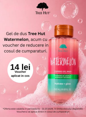 Promotie cu 14 lei voucher aplicat in cos la Tree Hut