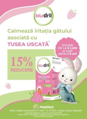 Promotie cu 15% reducere la Bebedril