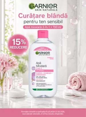 Promotie cu 15% reducere la Garnier Skincare