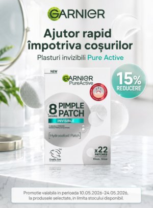 Promotie cu 15% reducere la Garnier Skincare Plasturi invizibili pentru cosuri Pure Active