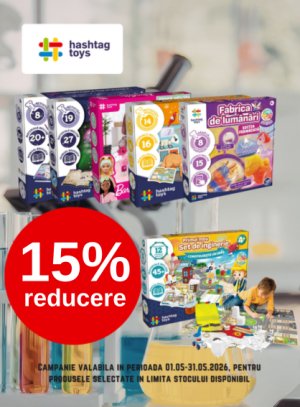 Promotie cu 15% reducere la Hashtag Toys