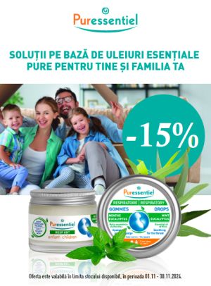 Promotie cu 15% reducere la Puressentiel