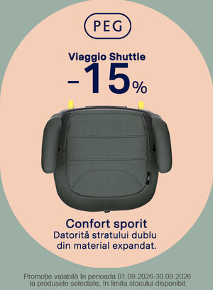 Promotie cu 15% reducere la scaune auto Peg Perego Viaggio Shuttle