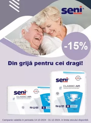 Promotie cu 15% reducere la Seni