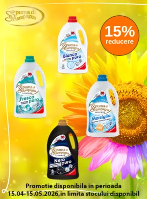 Promotie cu 15% reducere la Spuma Di Sciampagna