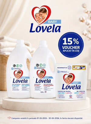Promotie cu 15% voucher aplicat in cos la Lovela