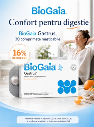 Promotie cu 16% reducere la Biogaia Gastrus