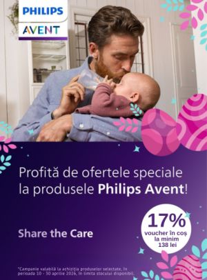 Promotie cu 17% voucher aplicat in cos la Philips Avent
