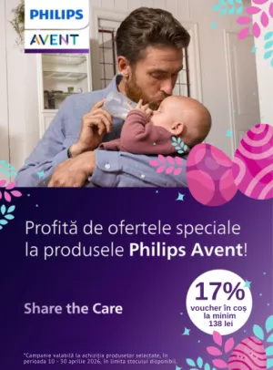 Promotie cu 17% voucher aplicat in cos la Philips Avent