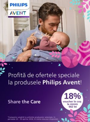 Promotie cu 18% voucher aplicat in cos la Philips Avent