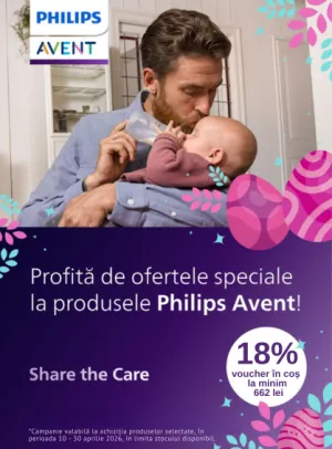 Promotie cu 18% voucher aplicat in cos la Philips Avent
