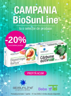 Promotie cu 20% reducere la al doilea produs BioSunLine