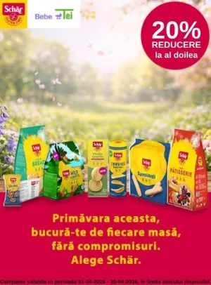 Promotie cu 20% reducere la al doilea produs Dr Schar