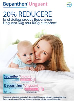 Promotie cu 20% reducere la al doilea produs identic Bepanthen