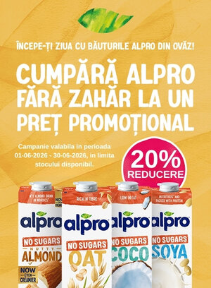Promotie cu 20% reducere la Alpro