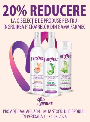 Promotie cu 20% reducere la Farmec Ingrijire Picioare