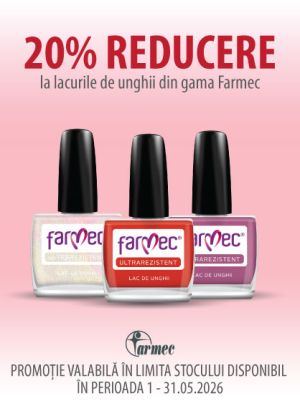 Promotie cu 20% reducere la Farmec Lac de Unghii