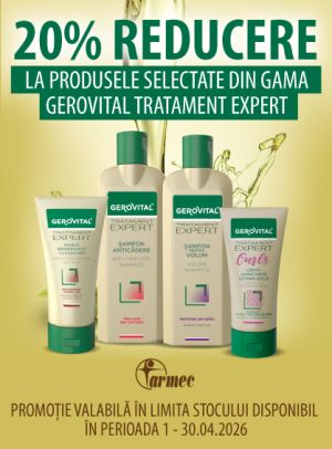 Promotie cu 20% reducere la Gerovital Tratament Expert