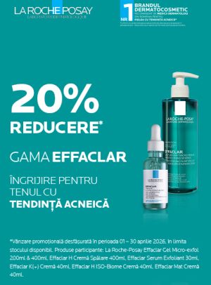Promotie cu 20% reducere la La Roche Posay Effaclar