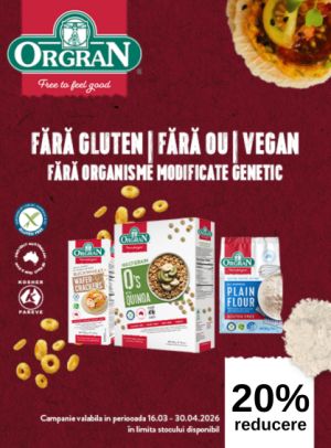 Promotie cu 20% reducere la Orgran