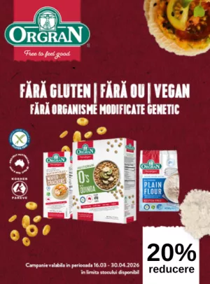 Promotie cu 20% reducere la Orgran