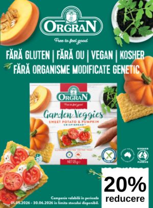 Promotie cu 20% reducere la Orgran