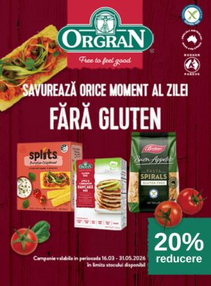 Promotie cu 20% reducere la Orgran