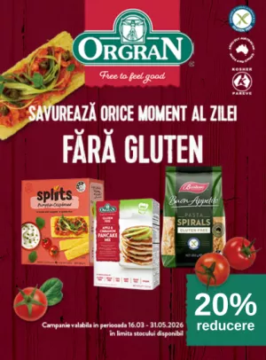 Promotie cu 20% reducere la Orgran