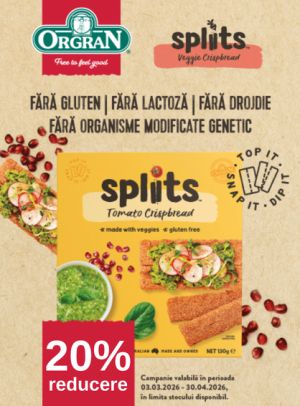 Promotie cu 20% reducere la Spliits paine uscata cu rosii
