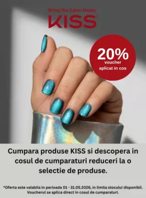 Promotie cu 20% Voucher aplicat in cos la Kiss