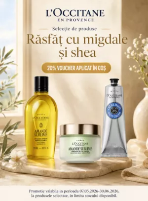 Promotie cu 20% Voucher aplicat in cos la L'Occitane