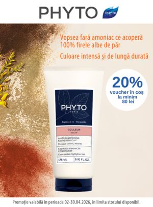 Promotie cu 20% voucher aplicat in cos la Phyto
